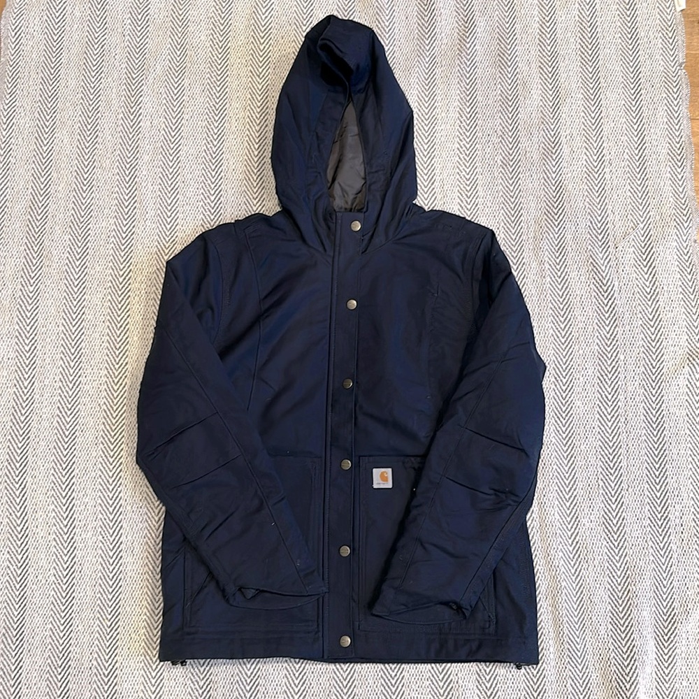 Carhartt utility jacket. Full swing cruder jacket. NBW. Navy blue. Womens 8/10